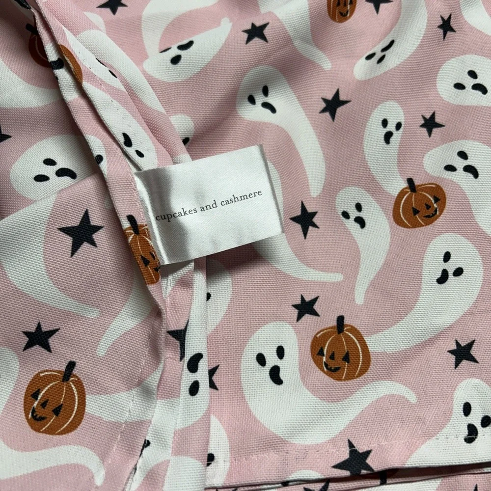 Pink Ghosts Pumpkins Tablecloth Cupcakes & Cashmere Halloween Fabric 48x80